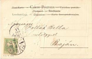 1902 Pikk dáma (Francia kártya) / Queen of Spades (French card). Art Nouveau, Emb. B.R.W. 409. (EK)