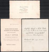 1900-1936 6 db esküvői értesítés