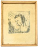 Jelzés nélkül: Emlékek. Rézkarc, papír. 16x17 cm