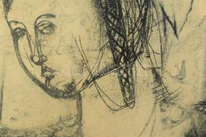 Jelzés nélkül: Emlékek. Rézkarc, papír. 16x17 cm