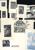 10 db különböző ex libris és meghívó