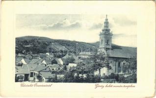 Oravica, Oravita; Görög keleti román templom. W.L. Bp. 1223. / Greek Orthodox Romanian church (fa)