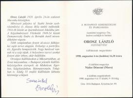 Orosz László (1928-2000) festőművész aláírása meghívón