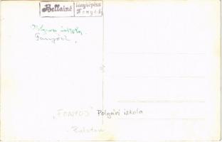 Fonyód (Balaton), Polgári iskola Országzászlóval. Bellainé photo