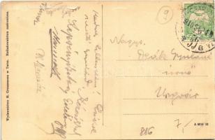 1910 Uzsok, Uzhok; vasúti híd, viadukt, gőzmozdony. M. Grossmann / railway viaduct, locomotive