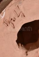 Azonosítatlan jelzéssel: Menyasszony. Festett kerámia szobor. Jelzett, hajszálrepedéssel. 33 cm