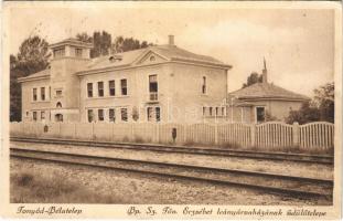 1937 Fonyód, Fonyód-Bélatelep (Balaton); Bp. Sz. Főv. Erzsébet leányárvaházának üdülőtelepe, vasúti sínek (fl)