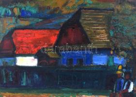 Moldován István (1911-2000): Erdélyi táj. Olaj, vászon, jelzett. Hátoldalán Képcsarnok Vállalat címk...