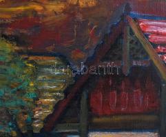 Moldován István (1911-2000): Erdélyi táj. Olaj, vászon, jelzett. Hátoldalán Képcsarnok Vállalat címk...