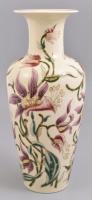 Zsolnay virág mintás váza. Kézzel festett, jelzett (Szapper V.), hibátlan m:27 cm