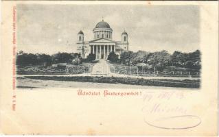 1899 Esztergom, Bazilika. Esztergomi lapok nyomdája Hunnia könyvnyomda kiadása (fl)