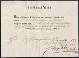1824 Trieszt, német nyelvű feladóvevény