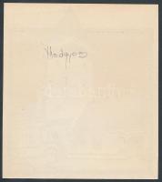 Kós Károly (1883-1977): Medgyes, színes linómetszet, papír, jelzés nélkül, hátulján feliratozva, 13,...