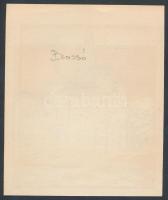 Kós Károly (1883-1977): Brassó. Színes linómetszet, papír, jelzés nélkül, hátulján feliratozva, 14,5...