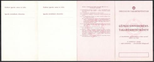 cca 1980 Gépkocsinyeremény takarékbetétkönyv