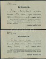 1924 Kisvárdai Takarékpénztár 2 db emlékeztetője