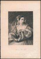 1864 3 db acélmetszet a Goethe galériából, az egyik Veit Froer metszése, 12x17 cm