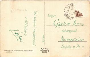 1944 Alsóverecke, Niznije Verecki, Nizsnyi Vorota, Nyzhni Vorota; Magyar-orosz határ zászlókkal. Ver...