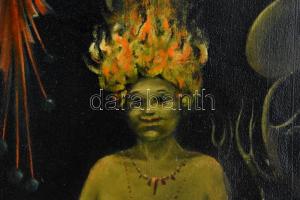 Kolozsvári Grandpierre Miklós (1950-): Bűbáj. Olaj, vászon, jelzett. Alján apró felületi sérüléssel....