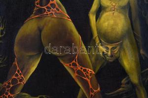 Kolozsvári Grandpierre Miklós (1950-): Bűbáj. Olaj, vászon, jelzett. Alján apró felületi sérüléssel....