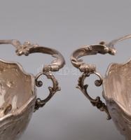 Ezüst (Ag) füles kínáló tálak / kosarak párban. Jelzett, JR mesterjeggyel. XIX. sz, vége  Össz: 521 ...