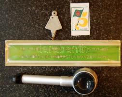 4 darbos bolhapiac tétel: nagyító, műszaki rajzoló vonalszó, stb