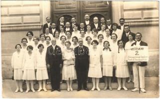 1927 Zalaegerszeg, Zalaegerszegi Egyházi Ének és Zeneegyesület vegyeskara, csoportkép. photo (szakadás / tear)