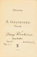 [Remsey Jenő György (1885-1980)] Névtelen: A fénytorony. A szerző által dedikált. Gödöllő, 1940, Kal...