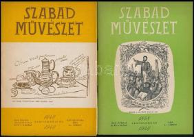 1948 A Szabad Művészet II. évfolyamának 4 db száma, kiadói papírkötés, jó állapotban