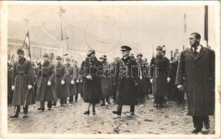 1938 Kassa, Kosice; bevonulás, Horthy Miklós és felesége Purgly Magdolna / entry of the Hungarian troops, Horthy and his wife + "1938 Kassa visszatért" So. Stpl  (fl)