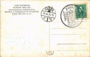 1938 Kassa, Kosice; bevonulás, Horthy Miklós és felesége Purgly Magdolna / entry of the Hungarian tr...