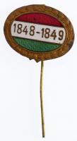 1949. 1849-1849 a Szabadságharc 100 éves évfordulójára készült zománcozott Br kitűző (14x18mm) T:1-,2 hátlapon patina