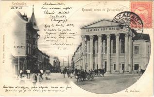 1903 Szabadka, Subotica; Kossuth utca, Pest szálloda, villamos. Vig. Zsigm. Sándor kiadása / street view, hotel, tram (EB)