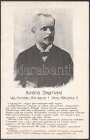 Kordina Zsigmond (1848-1894), ő teremtett meg a hazai gőzmozdonygyártást, portréját és rövid életútját tartalmazó nyomdai nyomat, 41×26 cm