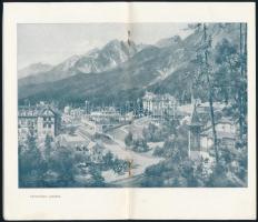 cca 1900 Tátrafüred, ismertető prospektus, sok képpel, havasi gyopáros dekoratív címlappal, 21p