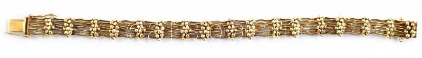 14K arany (Au) karkötő fonott díszítéssel. Jelzett, 30,5 g, 18,5 cm