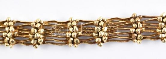 14K arany (Au) karkötő fonott díszítéssel. Jelzett, 30,5 g, 18,5 cm