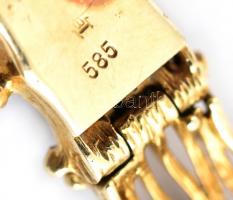 14K arany (Au) karkötő fonott díszítéssel. Jelzett, 30,5 g, 18,5 cm