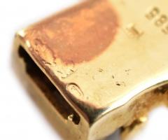 14K arany (Au) karkötő fonott díszítéssel. Jelzett, 30,5 g, 18,5 cm