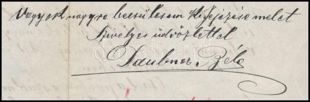 1939 Orosháza, Daubner Béla cukrász saját kézzel írt levele a Daubner csokoládé és csemegekülönleges...