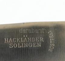 Ezüst (Ag) evőeszköz készlet 6 db nagy villa, 10 db kis villa, 12 db ezüst nyelű kés. Nettó 754 g + ...