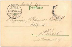 1900 Hungarian romantic art postcard, dance ball, lady with Hungarian hussar officer. Edgar Schmidt ...