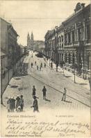 1904 Miskolc, Szemere utca, villamossín. Fényképezte Forstné Váncza Emma (EK)