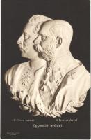 1914 Egyesült erővel: II. Vilmos császár és I. Ferenc József. Sándor Járay sculpst / Viribus Unitis propaganda, Wilhelm II and Franz Joseph