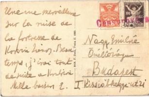 Likavka, Likava (Rózsahegy, Ruzomberok); vár, katonák hölgyekkel a dombon. F. Zuna 3018. / zámok / c...