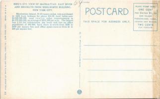 New York City, Bird's Eye view of Manhattan, East River and Brooklyn from Woolworth Building  (...