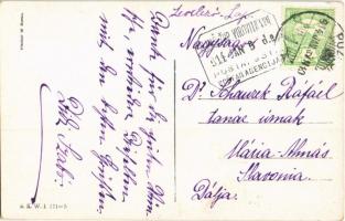 1914 Síelő hölgy, téli sport művészlap / Skiing lady, winter sport art postcard. B.K.W.I. 371-5. s: ...