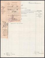 1931 Bp., Lakos Lajos takaréktűzhely-gyáros cs. és kir. udvari szállító díszes számlája, okmánybélye...