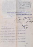 1918 Bp., Beck Márton kerékpár-, varrógép és automobil részek fejléces számlája okmánybélyeggel