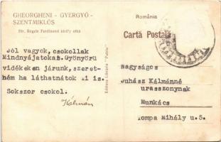 Gyergyószentmiklós, Gheorgheni; Ferdinand király utca, Gyergyói Első Takarékpénztár rt., Miklós Ottó...